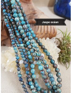 Fil de Jaspe Océan Bleue en...