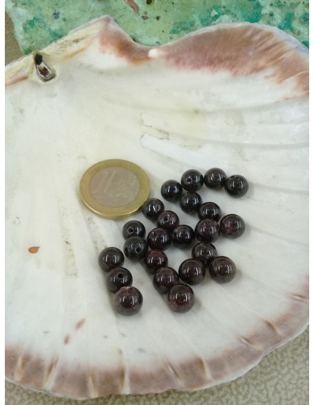 lot de 22 perles de Grenat Almandin 7mm extra A