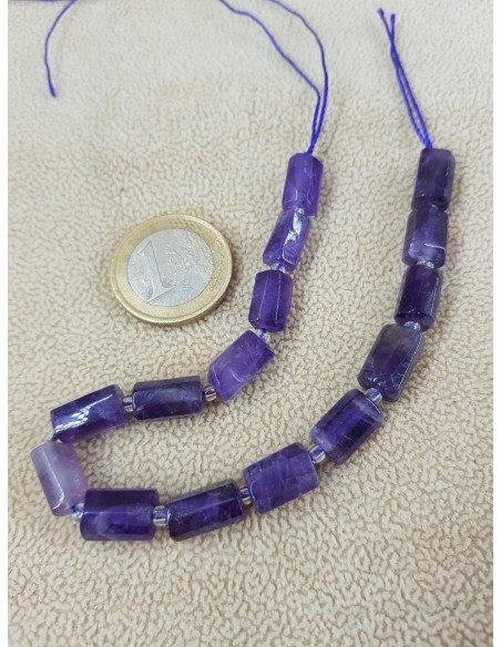 Fil d'Améthyste en Tube Facetté 6x10mm