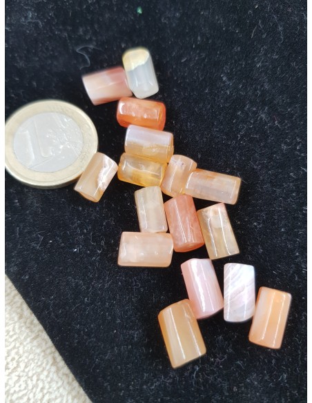 Fil de Cornaline en Tube Facetté 6x10mm