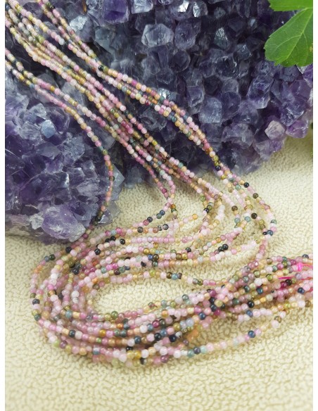 Fil de Tourmaline Multicolore 2mm