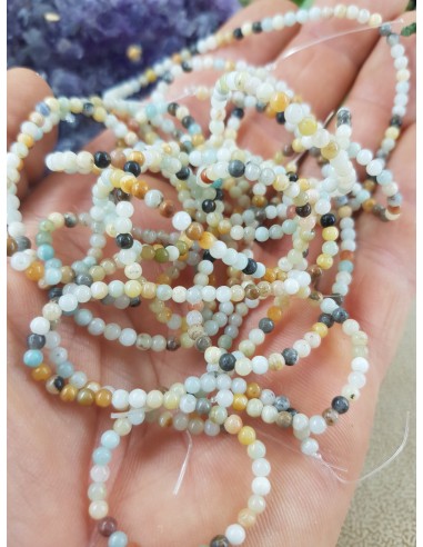 Fil d'Amazonite Multicolore du Pérou 3mm
