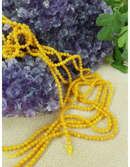 Fil de Jade Jaune 3mm