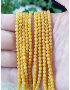 Fil de Jade Jaune 3mm 2