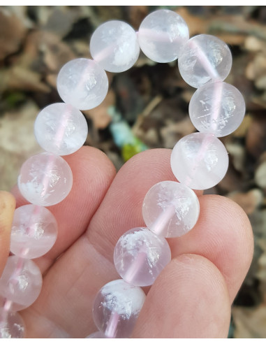 Bracelet de Quartz Rose Fantôme...