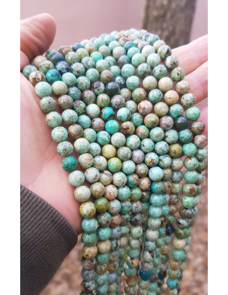 Fil de Turquoise Pérou 8mm A+ Nouveau lot 2023
