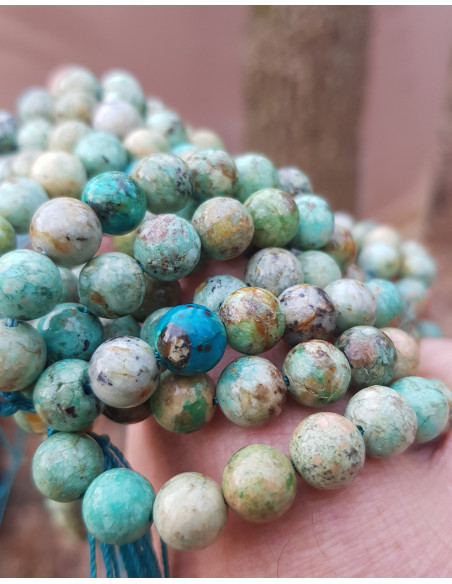 Fil de Turquoise Pérou 8mm A+ Nouveau lot 2023