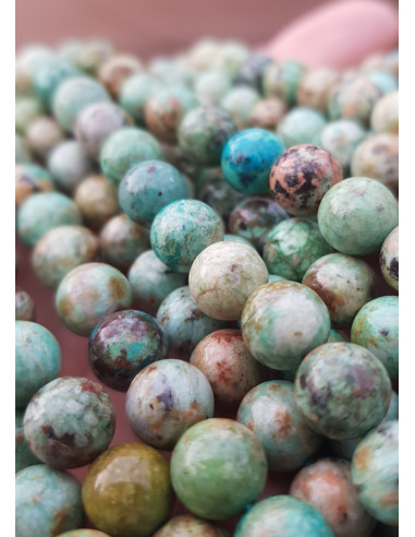 Fil de Turquoise Pérou 8mm A+ Nouveau...