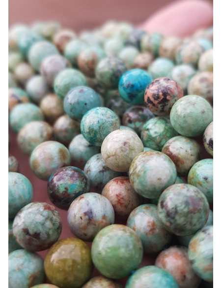 Fil de Turquoise Pérou 8mm A+ Nouveau lot 2023