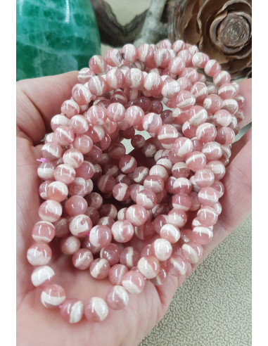Bracelet de Rhodochrosite Saumon...