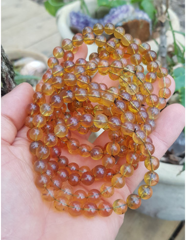 Véritable Bracelet en Ambre Bleue du...