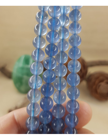 Fil de Fluorite Bleue Extra A+ 8mm Lot 03/2023