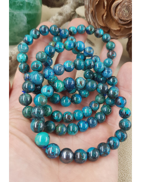 Bracelet de Chrysocholle Extra AAA 8-9mm Lot 03/2023