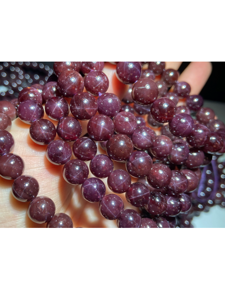 Rare!! Bracelet de Grenat Almandin Étoilé 10-11mm lot 03/2023