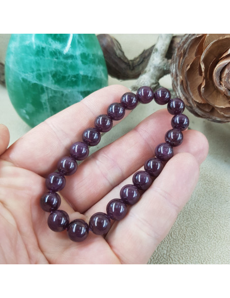 Rare!! Bracelet de Grenat Almandin Étoilé 10-11mm lot 03/2023