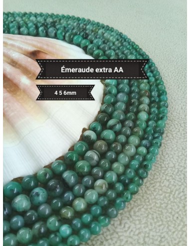 Lydie lot 10 perles emeraude Colombie en 8mm