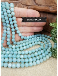 Fil d'Amazonite Bleue AAA