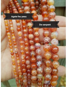 Fil d'Agate feu peau de...
