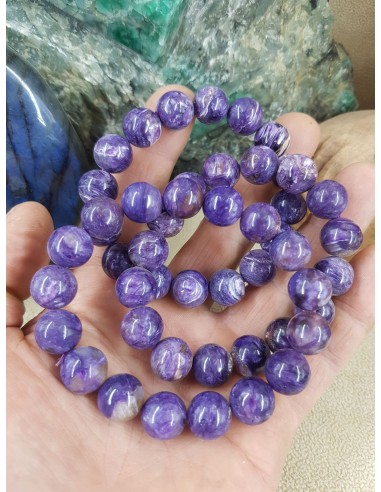 Lot de 5 ou 10 Perles de Charoïte AA...