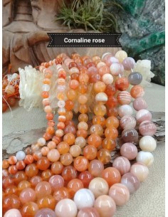 Fil de Cornaline Rose du...